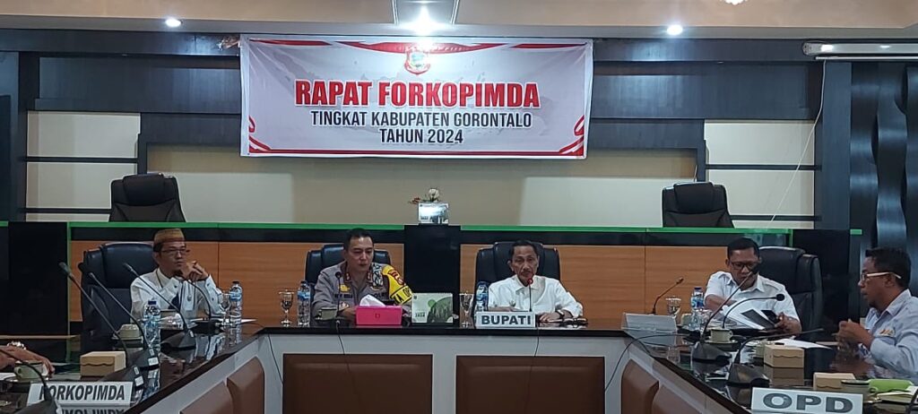 Bupati Gorontalo Pimpin Rapat Forkopimda Persiapan Keamanan dan Ketertiban Pemilu 2024