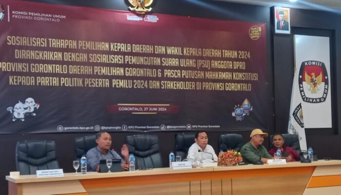 KPU Provinsi Gorontalo Gelar Sosialisasi Tahapan Pilkada dan PSU Pemilu 2024