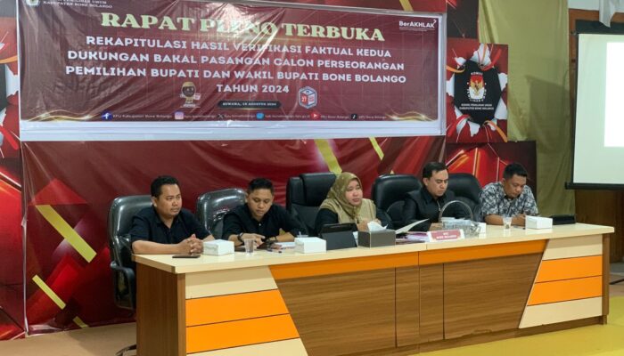 KPU Bonebolango Gelar Pleno Terbuka Tetapkan Bacalon yang Lolos Jalur Perseorangan 