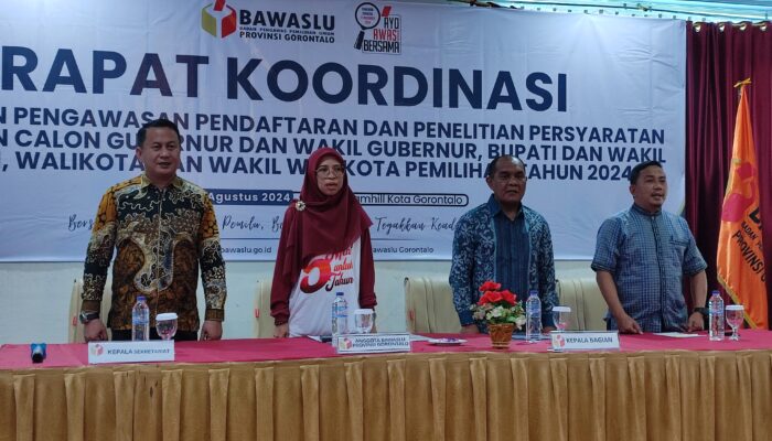 Gelar Rakor, Bawaslu Provinsi Gorontalo Perkuat Pengawasan Jelang Pendaftaran Pilkada