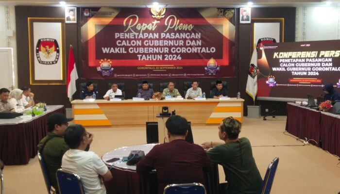 KPU Provinsi Gorontalo Tetapkan 4 Paslon Kandidat Pilgub 2024