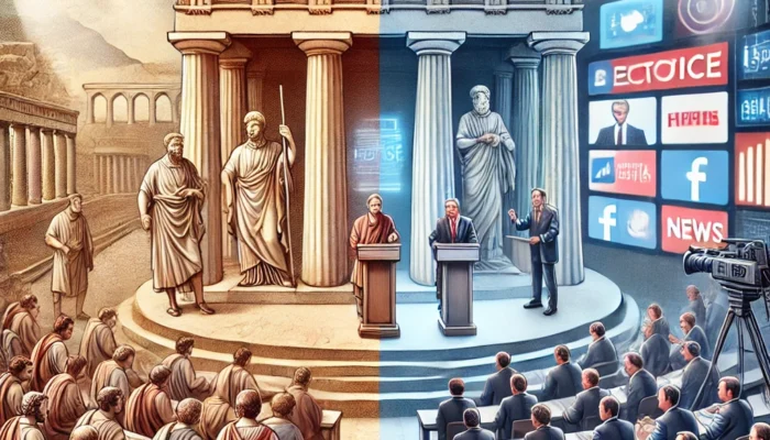 Ilustrasi antara politik di Yunani Kuno dan politik modern