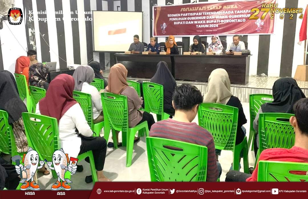 keterangan foto : KPU Kabupaten Gorontalo terus menggalakkan sosialisasi di seluruh kecamatan (humas)