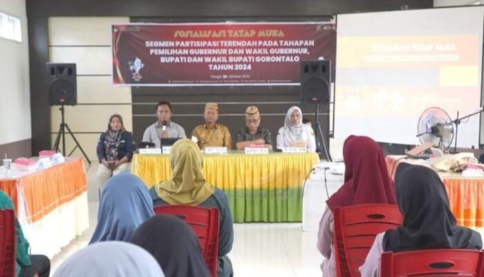 Keterangan Foto : KPU Kabupaten Gorontalo melaksanakan sosialisasi serentak di 19 kecamatan