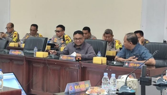 Keterangan Foto : Bawaslu Gorontalo dan Polda Gorontalo menjalin sinergi