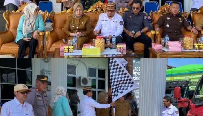 Keterangan Foto : Lismawy Ibrahim, saat melakukan pengawasan terhadap proses pelepasan logistik Pemilihan Kepala Daerah
