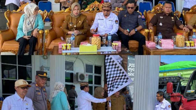 Keterangan Foto : Lismawy Ibrahim, saat melakukan pengawasan terhadap proses pelepasan logistik Pemilihan Kepala Daerah