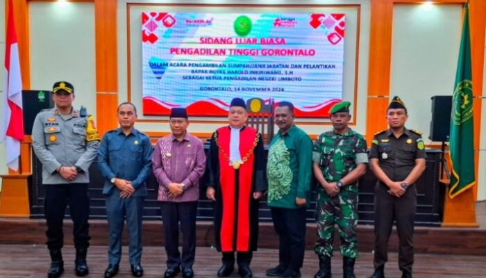 Pjs. Bupati Gorontalo Apresiasi Pelayanan Peradilan Usai Pelantikan Ketua Pengadilan Negeri Limboto