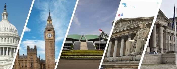 Keterangan Foto : Keterangan foto : Kolase gambar gedung parlemen