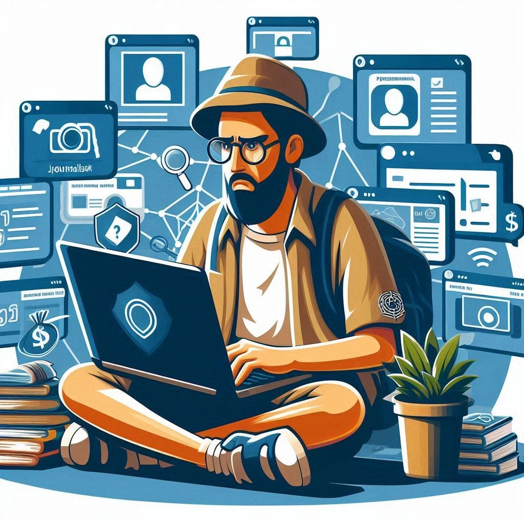 Keterangan foto : Ilustrasi Jurnalis media siber (sumber : Image Creator)