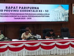 DPRD Provinsi Gorontalo Tetapkan Perubahan Jadwal Legislasi 2025–2026 Lewat Paripurna