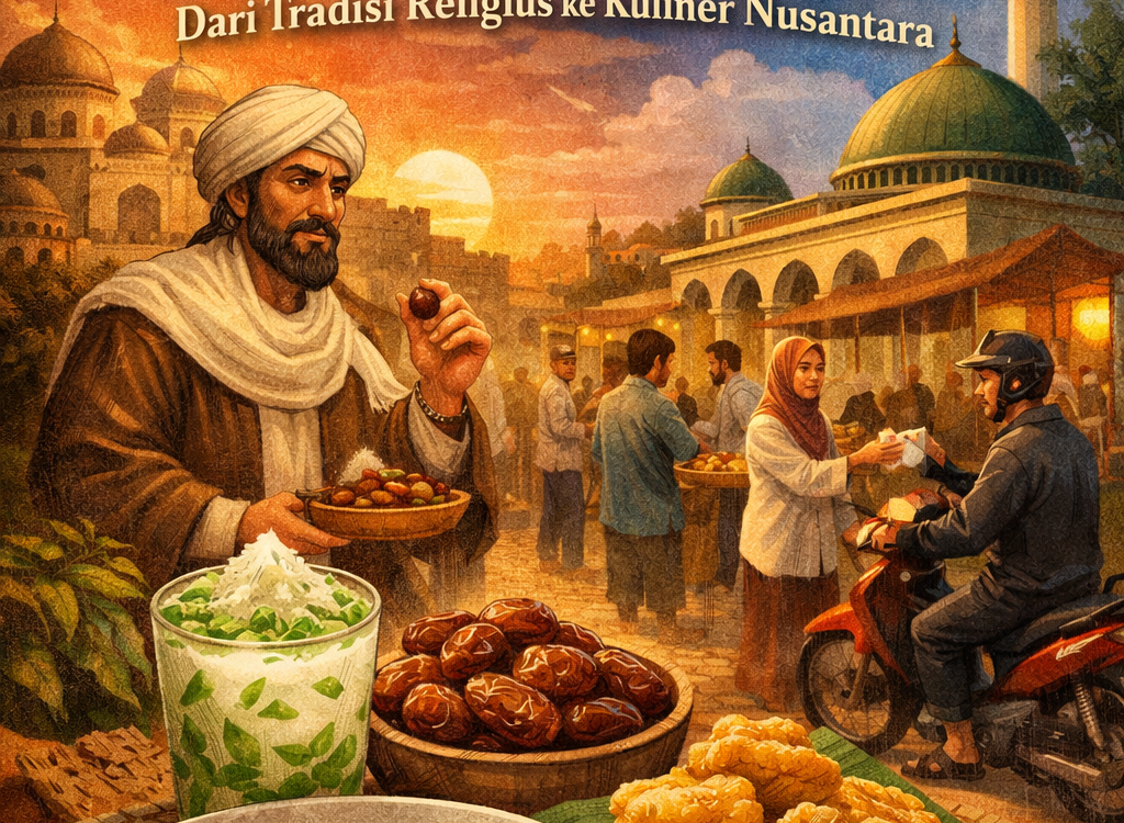 FOTO : Ilustrasi suasana berburu takjil (sumber : Google AI)