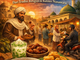 FOTO : Ilustrasi suasana berburu takjil (sumber : Google AI)