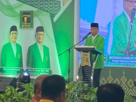 Ismet Mile saat sambutan pembukaan Musab PPP Kota Gorontalo