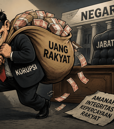 Keterangan : Ilustrasi Korupsi (sumber : AI)